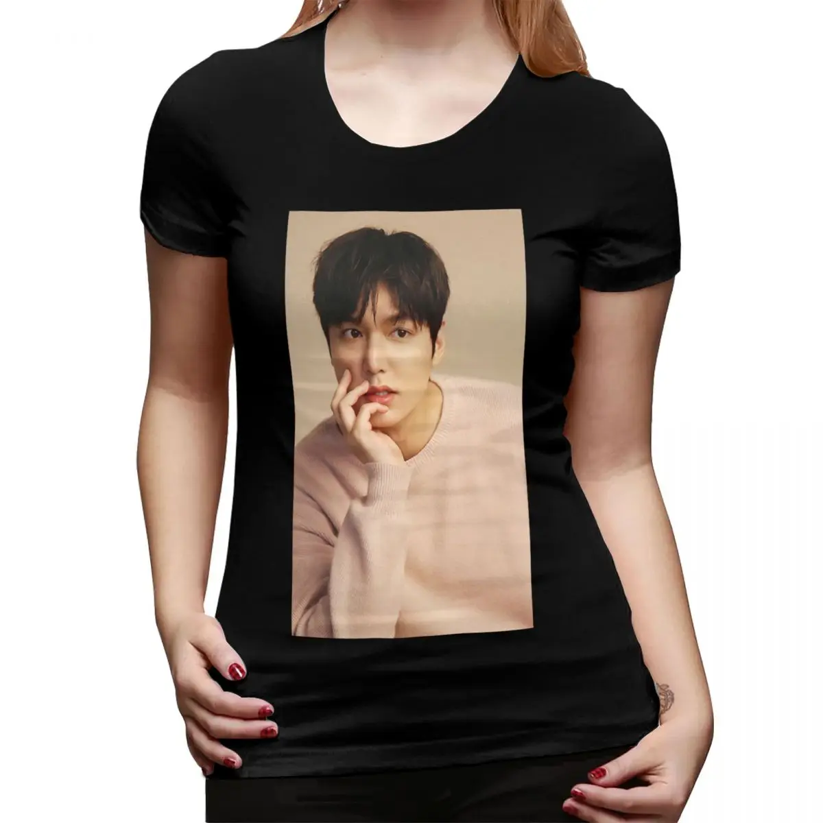 Kpop Lee Min Ho T-Shirt for Women Round Neck Streetwear T Shirts Women's Tees Short Summer Clothes Tops