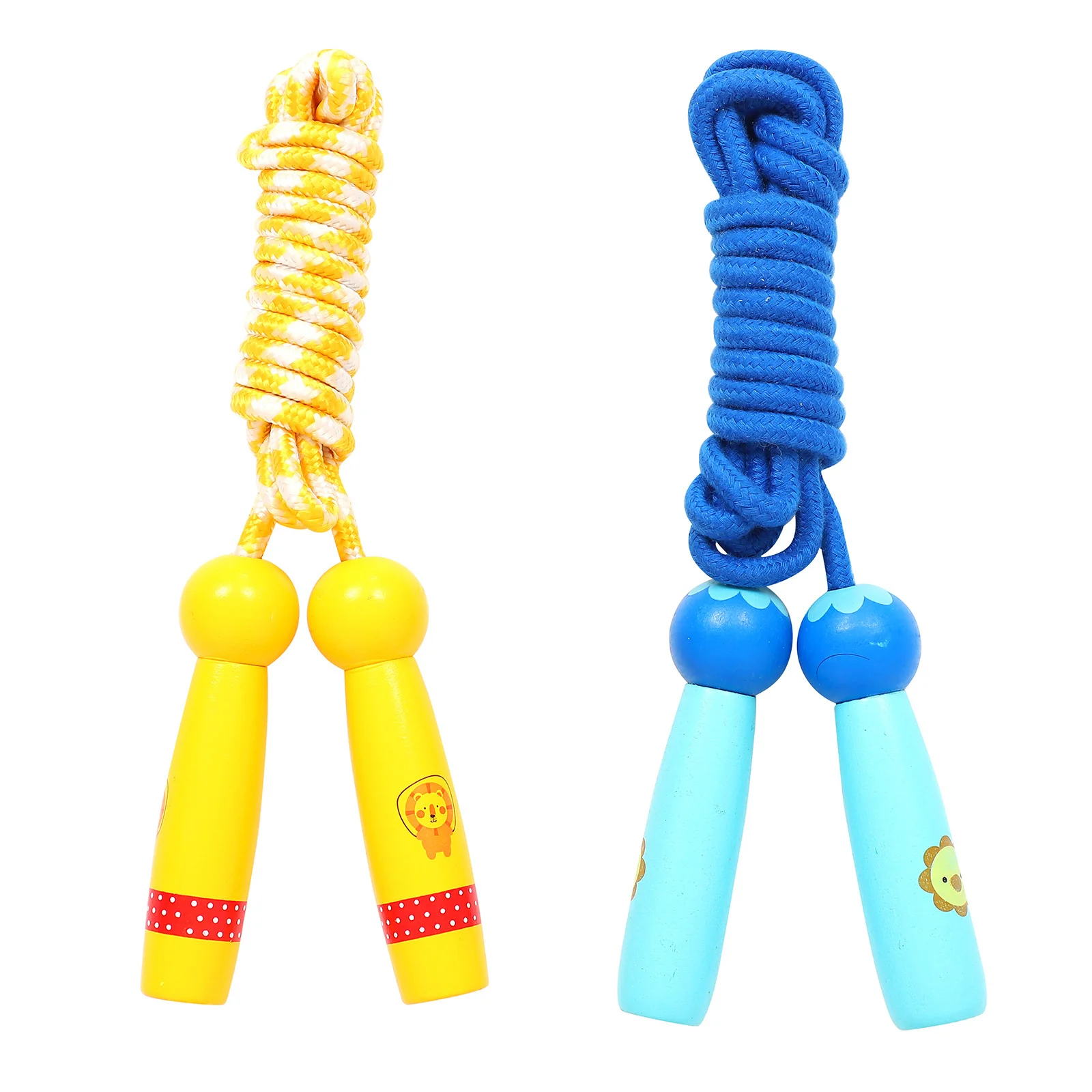 

2Pcs Kids Wooden Skipping Ropes Lightweight Adjustable Jump Rope for Fitness Cardio Exercise Outdoors Indoors Jump Rope