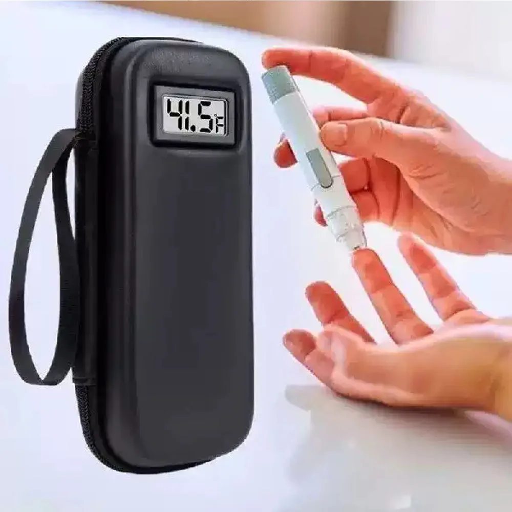 Insulin Cooler Box with Temperature Display - Refrigerated Medication Travel Case with 2 Tsa Locks