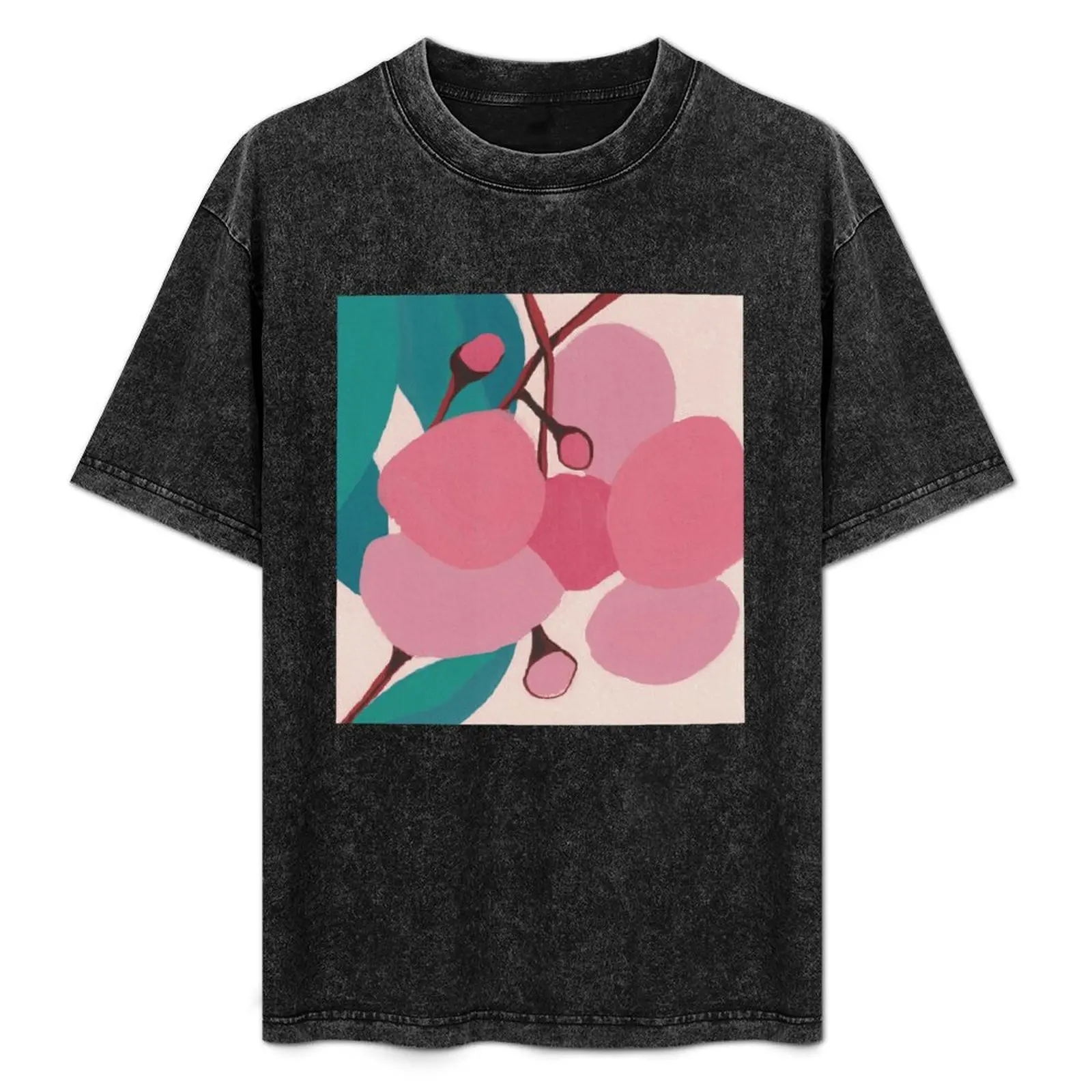 

Musk Pink Gum Flowers by Australian Artist Leah Gay T-Shirt Summer Print Short Sleeve Tee