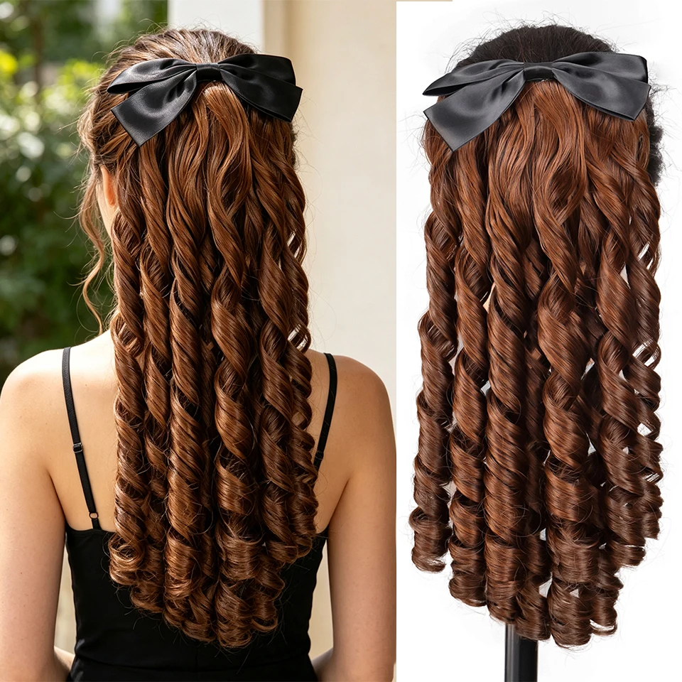 Synthetic Bow Ponytail Extensions, Retro Republican Style