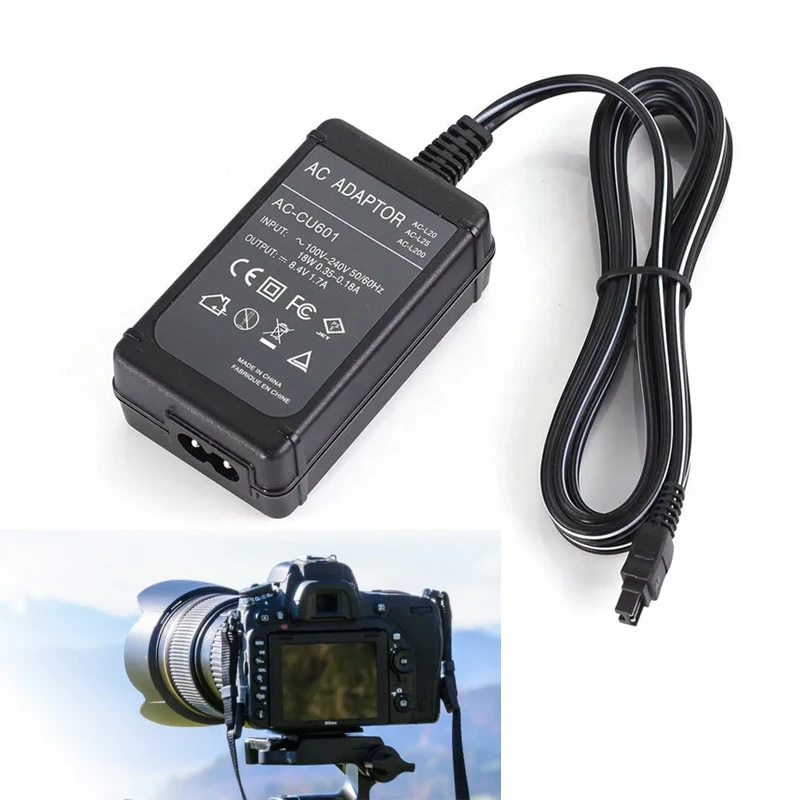 

100-240V ACPower Adapter Camcorder Charger 8.4V1.5-1.7A fast adaptor Replacement forSony HandycamAC-L200 L200B L200D L25B Camera