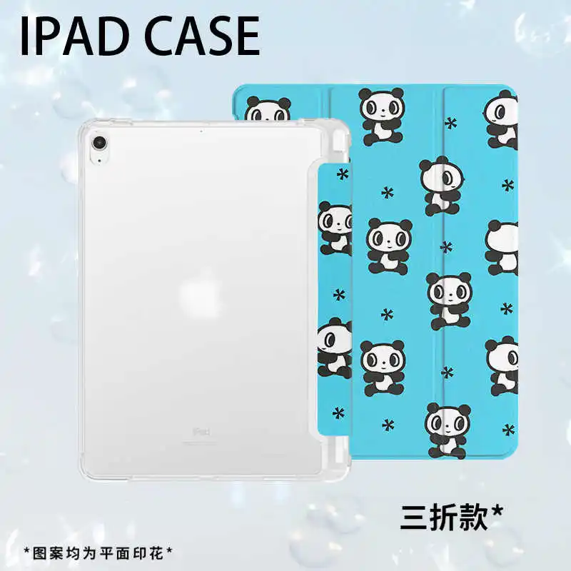 Cute Panda Art Ins Niche Case For iPad Air 11 10th 11th A16 9th For iPad Pro 11 4 5 10.9in 12.9 M2 M3 M4 Mini 7 6 Holder