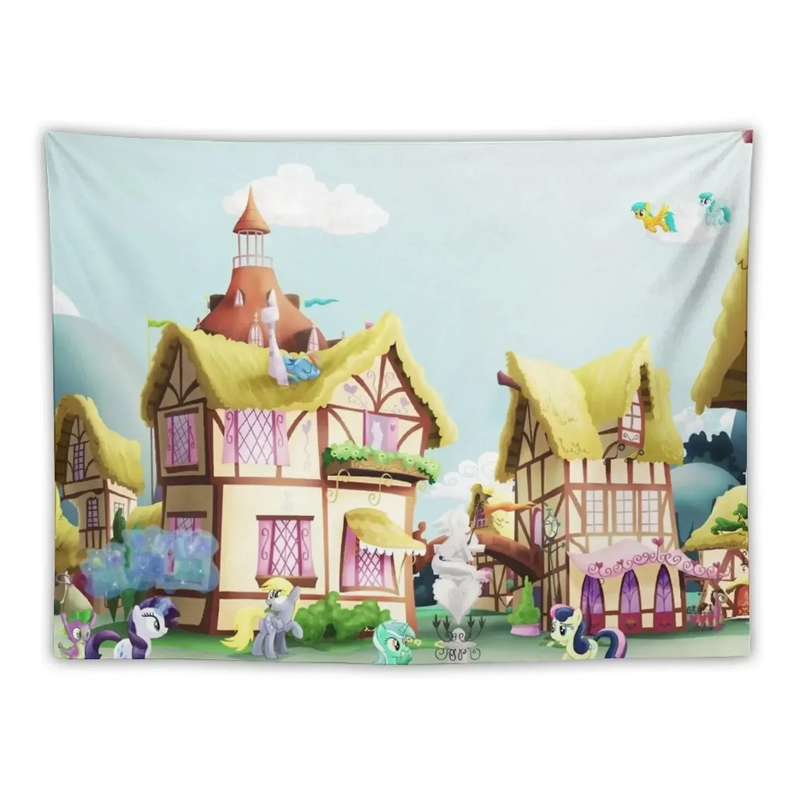 Ponyville, Noon Tapestry Luxury Living Room Decoration Cute Decor Tapestry