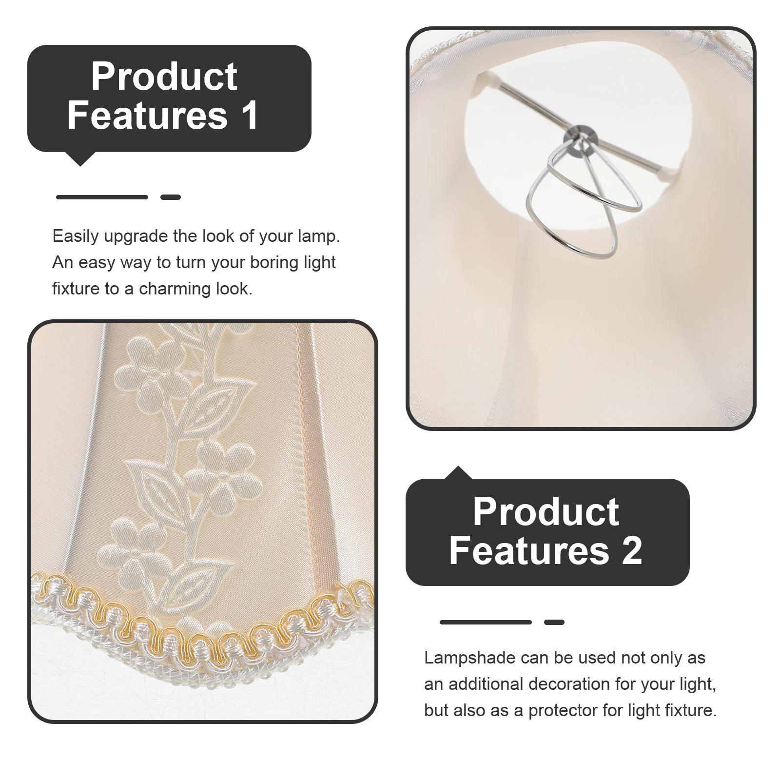 

Stylish Leaf Pattern Cloth Lampshade Decorative Light Shade for Home Bedroom Living Room Modern Fabric Lamp Cover