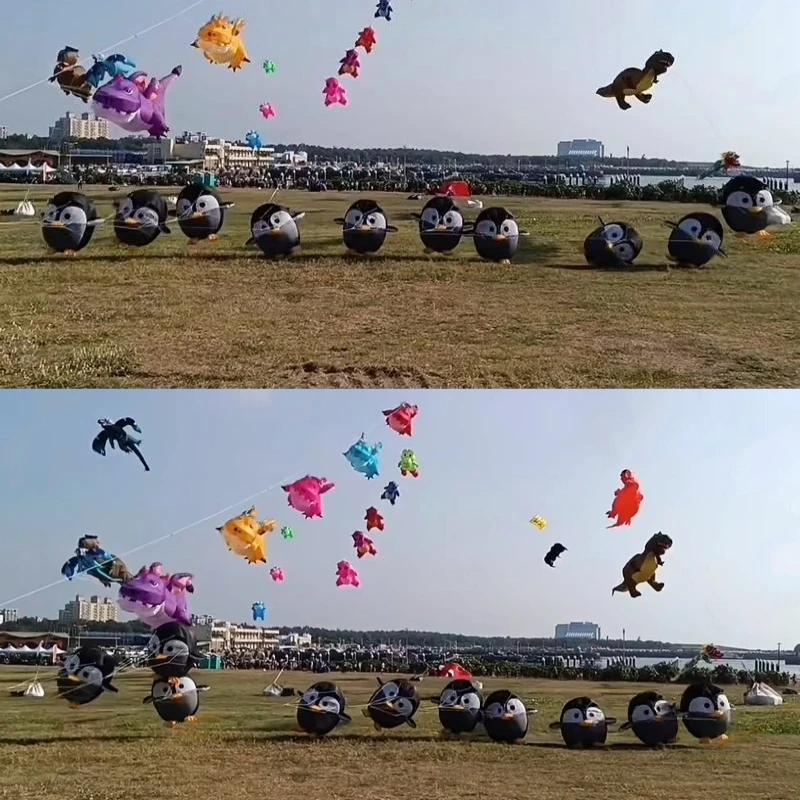 จัดส่งฟรี Penguin kite จี้ ladybird kites สามารถเดินไม่บิน ripstop ไนลอนเกมกลางแจ้ง Breezemoon ของเล่นกีฬา volantin