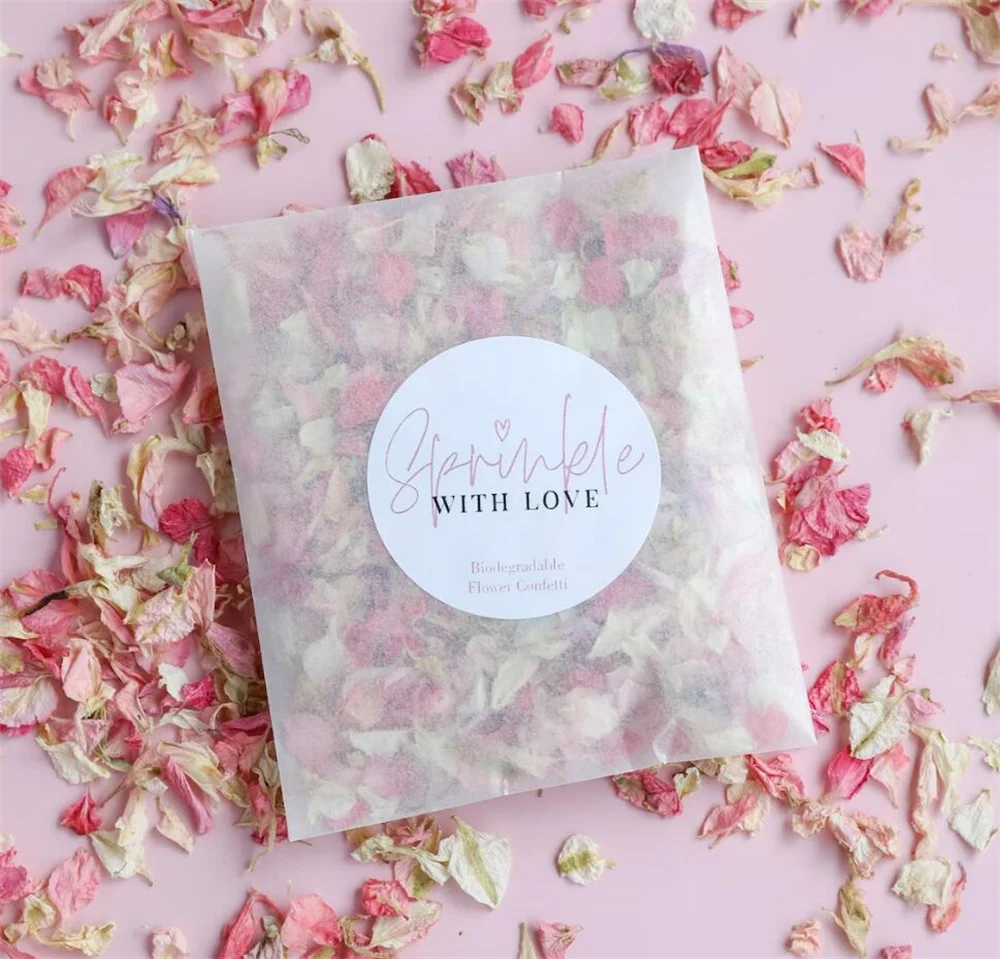 

20pcs Sprinkle with Love Biodegradable Confetti Packets | Natural Eco-friendly Confetti Bag | Real Flower Petal Wedding Confetti