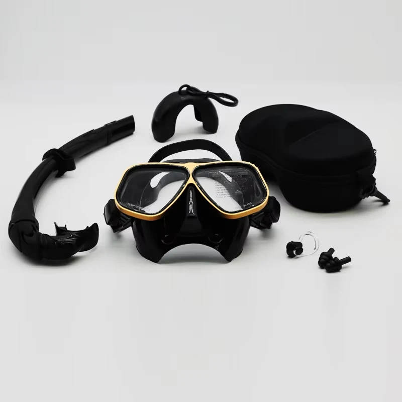 Professional Wet Low Volume Freediving Mask, Aluminum Alloy Frame,Tempered Glass Scuba Diving Goggles, Equipment