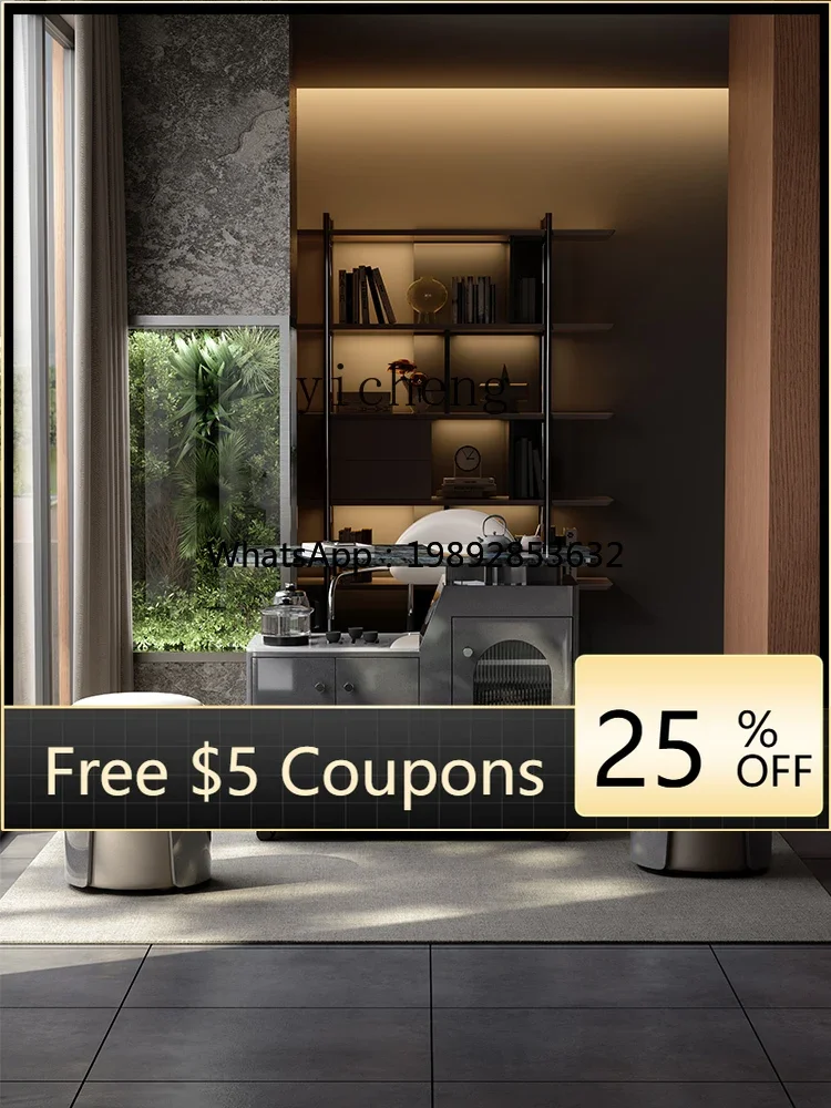 

AB Integrated Household Kung Fu Tea Set with Wheels Mobile Tea Cart