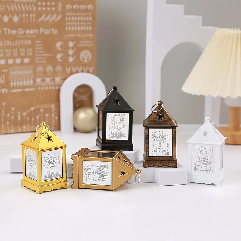 Eid Mubarak Wind Lantern Ornaments Ramadan Led Portable Lamp Eid Al Adha Gifts Muslim Gurbang Ramadan Decoration For Home 2025