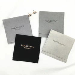 Custom Stamped logo Printed Luxury Envelope Flap Micro Fiber Suede Microfiber Envelope Jewelry Pouches and Packaging Gift Bags
