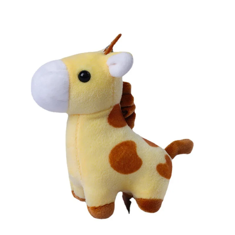 10cm Cute Cartoon Giraffe Yellow Stuffed Animals Plush Exclusive Design Backpack Pendant Key Chain Kawaii Birthday Gifts Friend