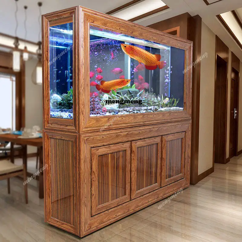 Fish tank living room household new Chinese ecological arowana tank aquarium large partition screen free of water change