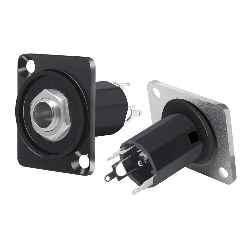 6.5 Three core connection microphone welding female socket module Stereo 6.35D module terminal