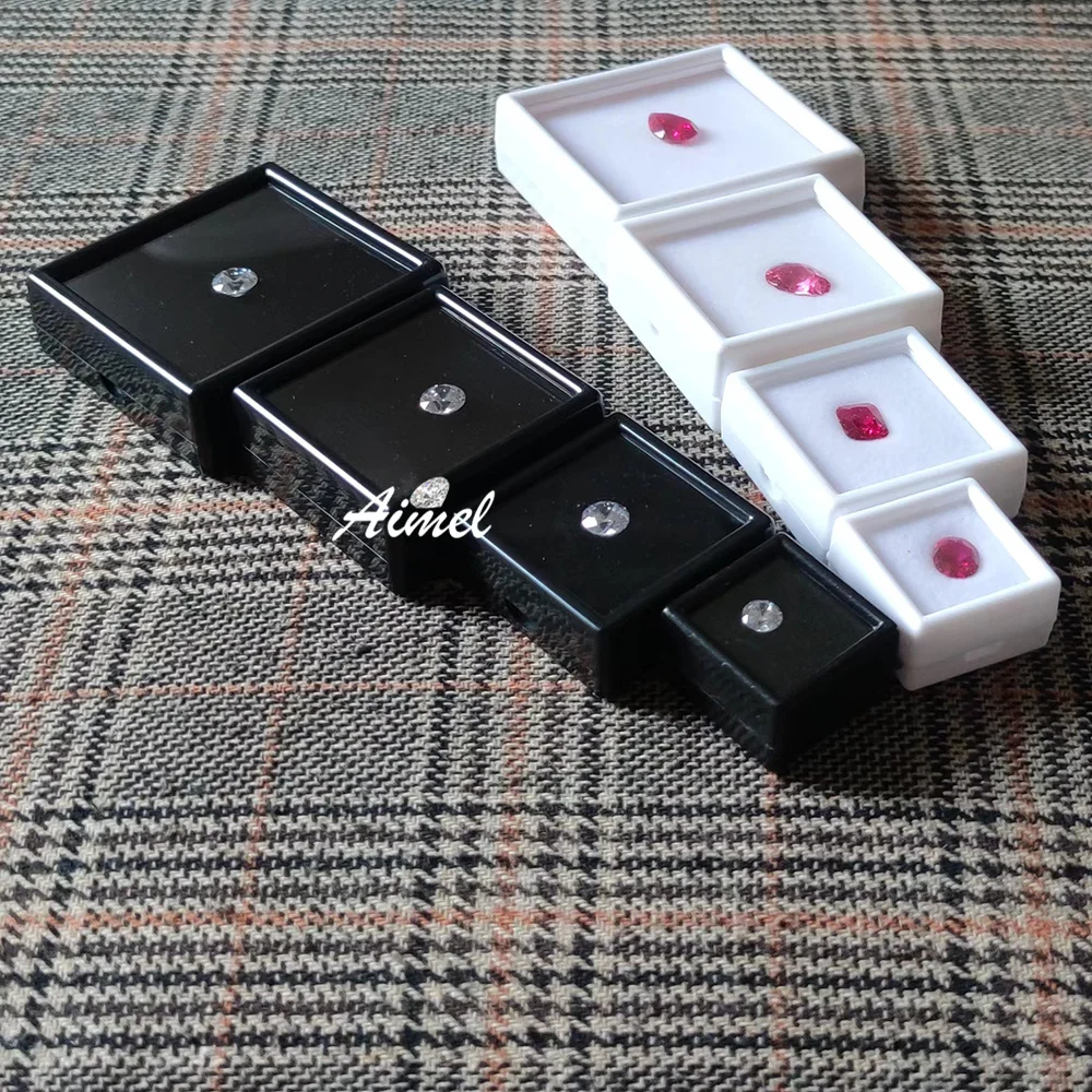 Square Gemstone Jewelry Display Box Loose Diamond Packaging Case Earring Bead Pendant Holder Gem Storage Container 1Pc