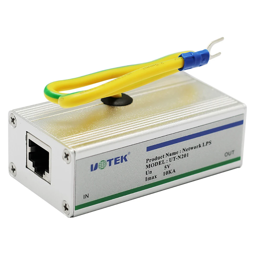 Uotek UT-N201ป้องกันฟ้าผ่าโมดูลแยก Arrester เครือข่ายเกรดอุตสาหกรรม