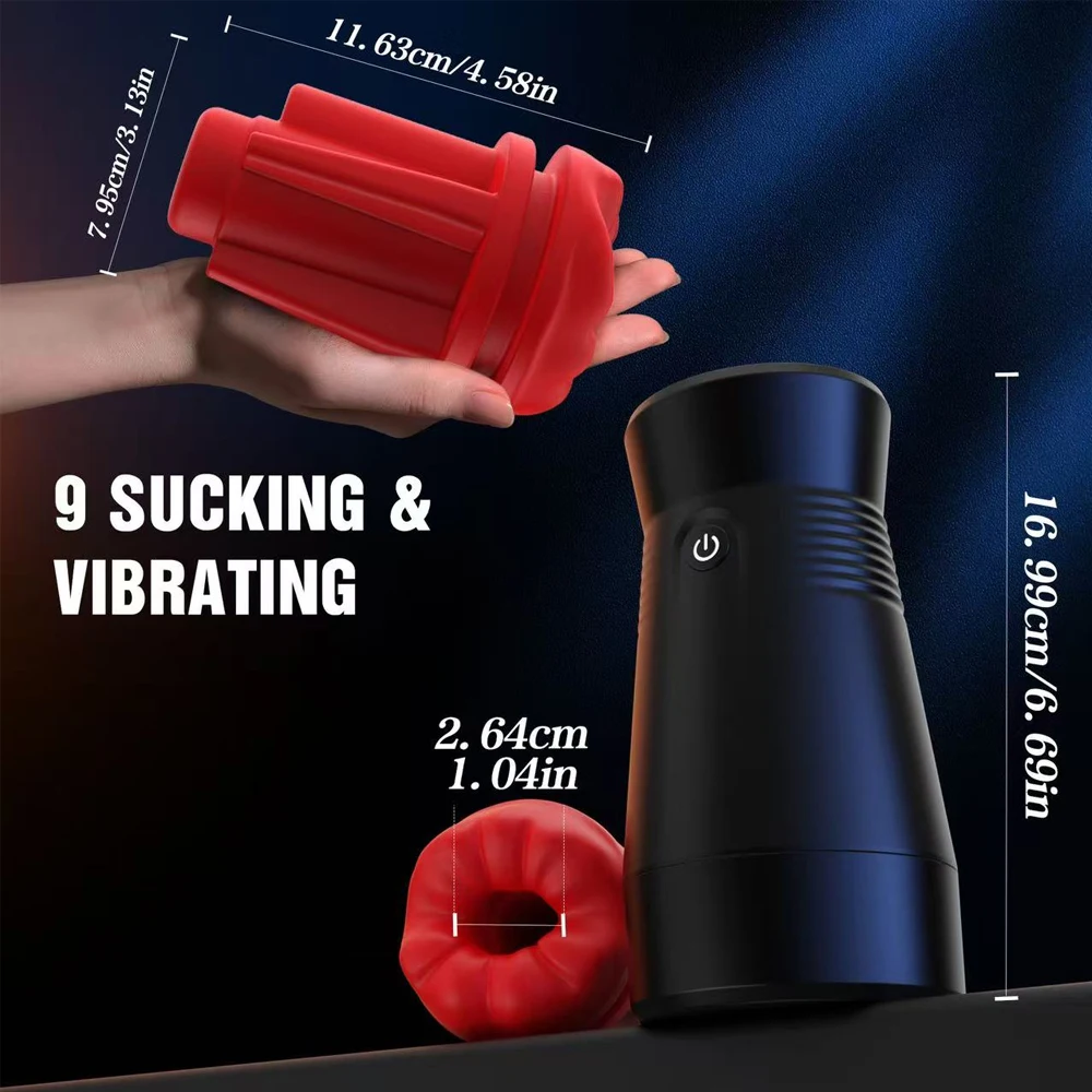 Male Masturbator 5IN1 Male Sex Toy with 9 Vibrating & 3D Mouth Stroker Cup Pocket Pussy Adult Sex Toys & Games Blowjob Toy view 4