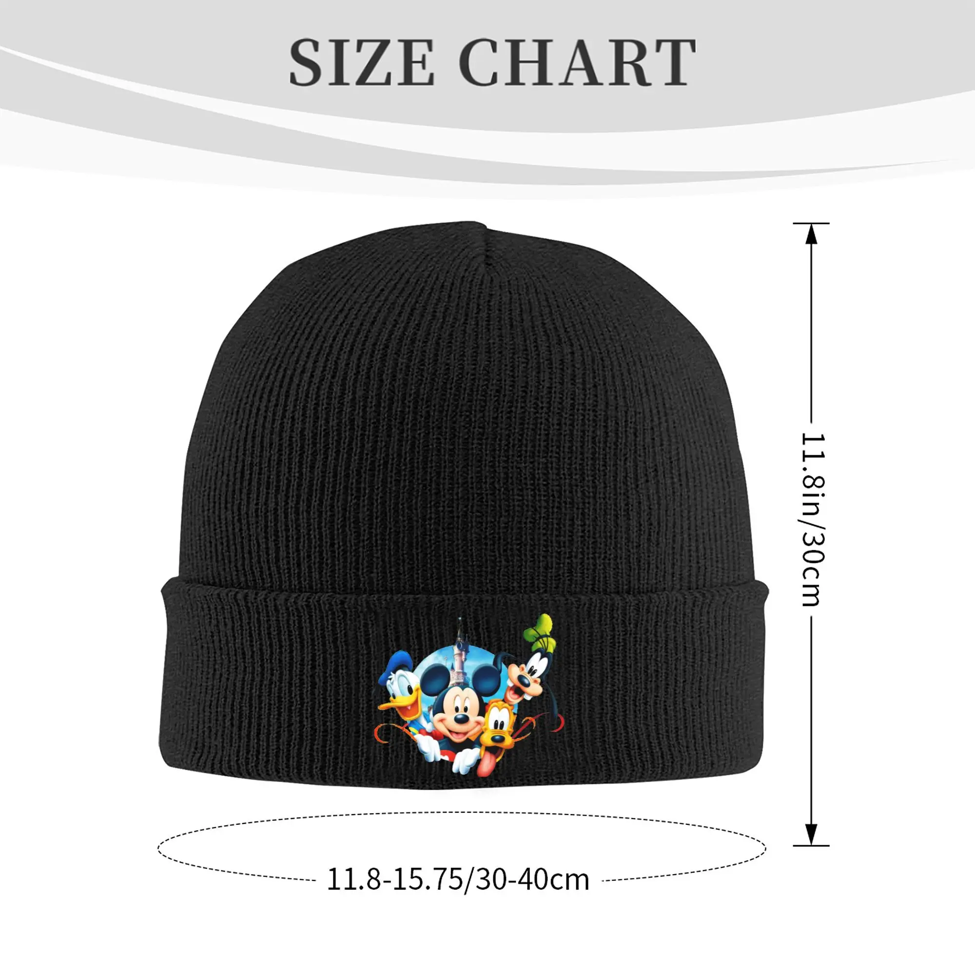 Custom Mickey Mouse Pluto Minnie Goofy Donald Duck Bonnet Hat Cool Knitting Hats Unisex Adult  Warm Winter Skullies Beanies Caps