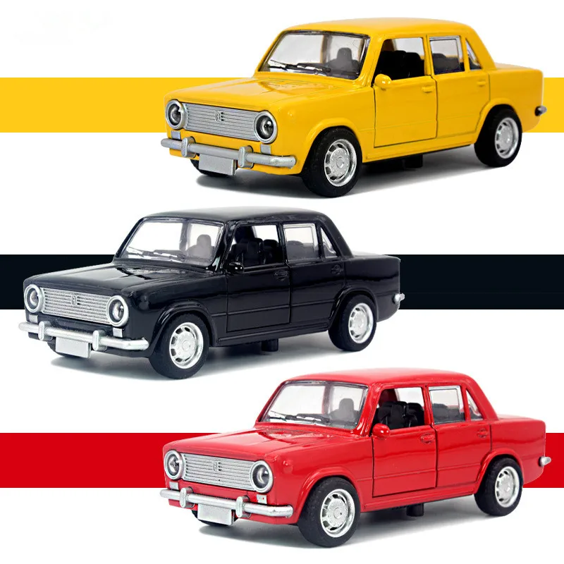 1:36 Alloy Pull Back Russian Lada Car Model,Original Packaging Double Door Car Toys,Gift Toys for Children,Free Shipping