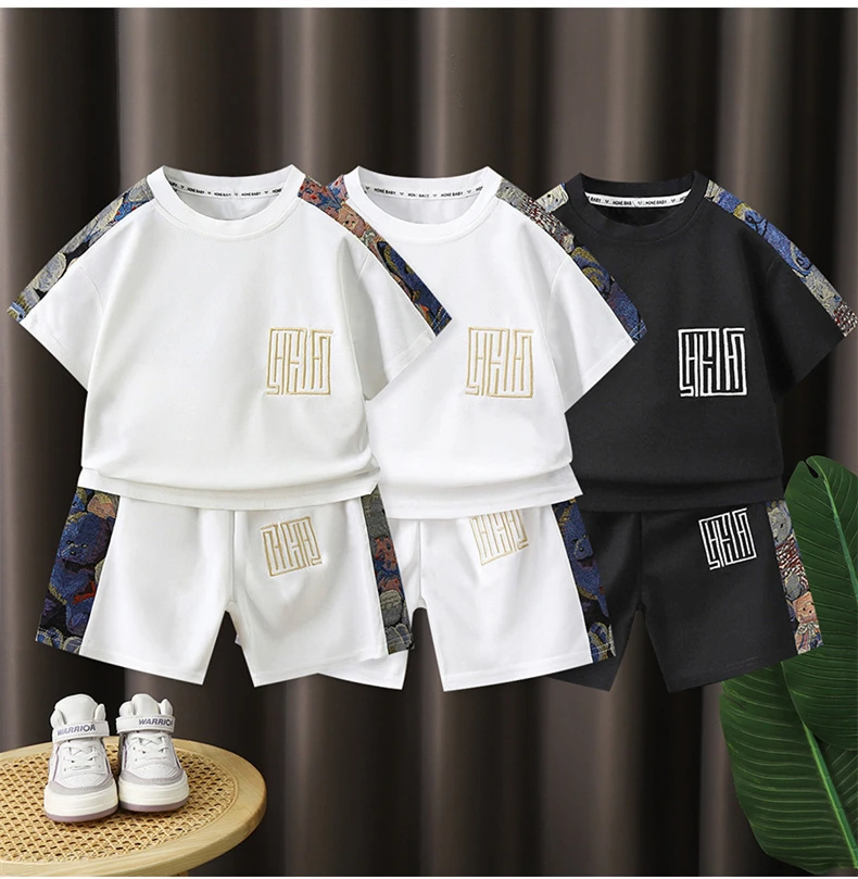 2-11T Summer Children Kids Boys Sport Short Sleeve T Shirt Shorts Sets Suits