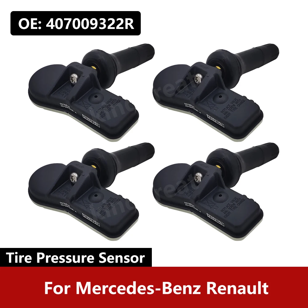 

4PCS/Lot For Mercedes-Benz Renault TPMS Car Tire Pressure Monitor System Sensor 407009322R 407001628R 407009987R