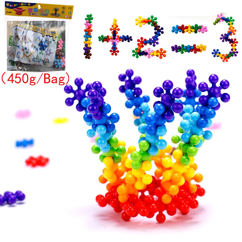 Plastic Toy Circle Gear Wheel Flower Pipe Sun Stick Animal Person Shape Puzzle Connect Game 3D Building Model Toy Boy Girl Gift