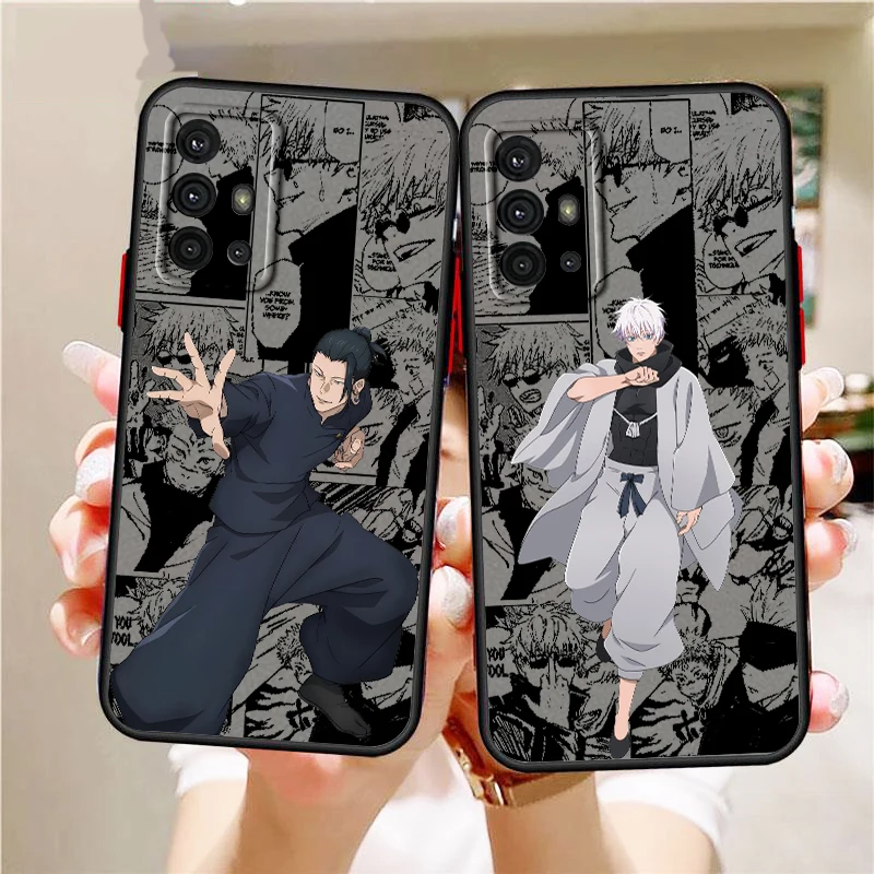 Spell Battle Anime Fashion Frosted Translucent For Samsung Galaxy S24 S23 S22 S21 S20 FE S10 S9 S8 Plus Ultra Pro 5G Funda