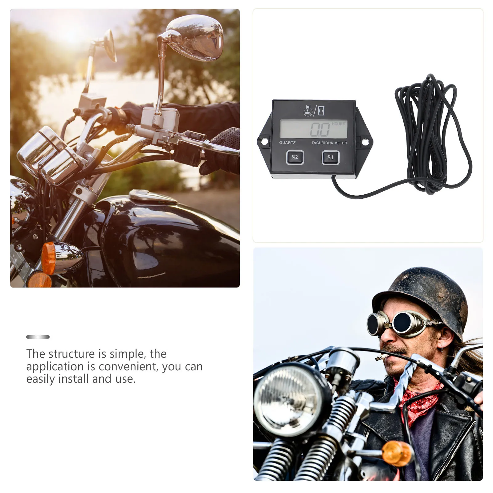 1 قطعة منشار الزيت مقياس سرعة الدوران الرقمي محرك الموقت شاشة الكريستال السائل صيانة الشاشة تذكير للدراجات النارية جزازات العشب