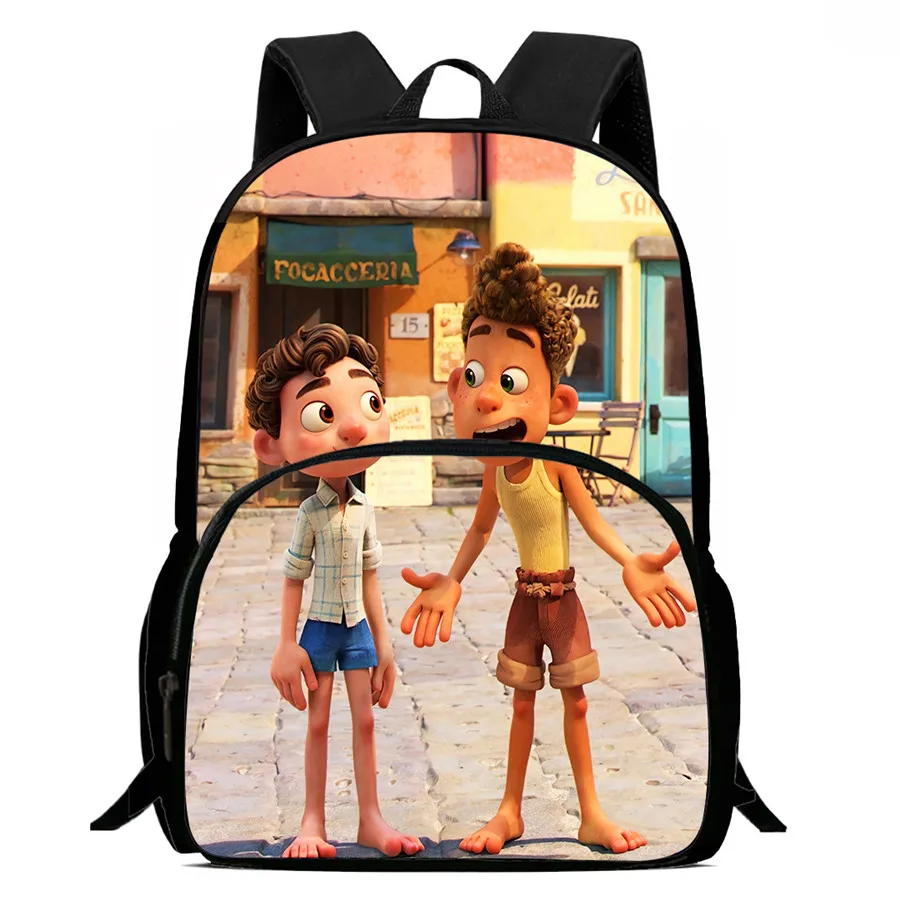 حقيبة ظهر مدرسية للأطفال مع جيب أمامي، حقائب مدرسية كرتونية بيكسار لوكا للفتيات والأولاد، حقيبة ظهر متينة للأطفال لطلاب التلاميذ
