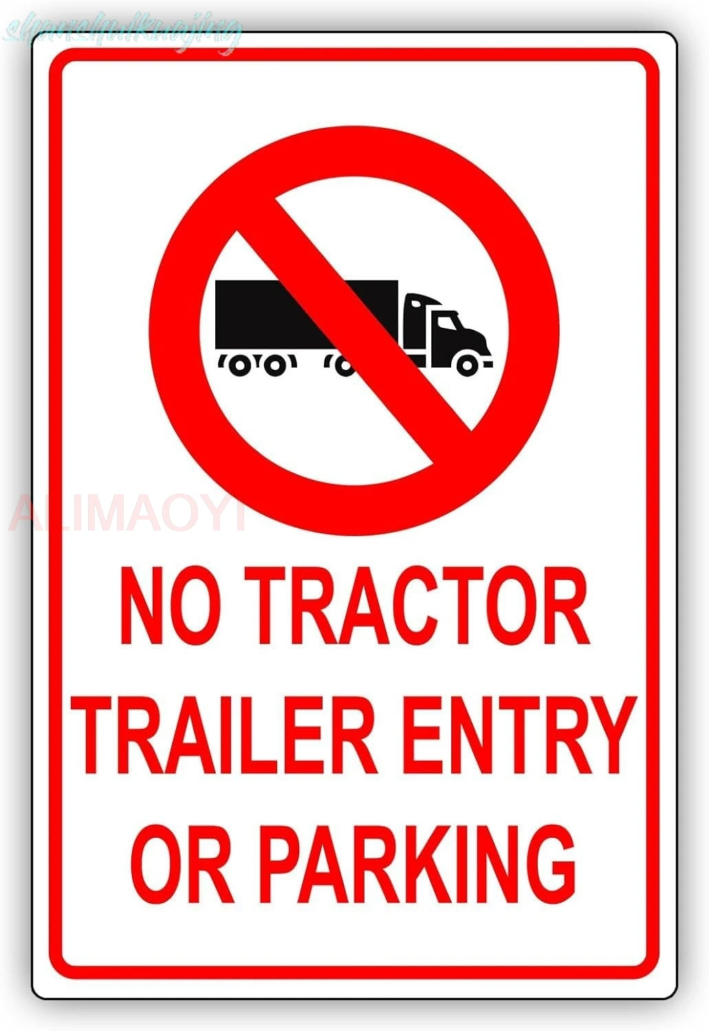 Metal Vintage Tin Sign No Tractor Trailer Entry Or Parking Caution Warning Notice For Home Yard Farm Garden Garage Wall Dec sign