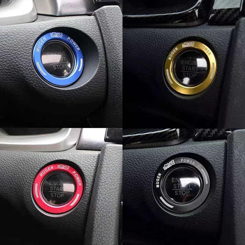 

Mugen Aluminum Car Engine Start Button Ring Styling For Honda CRV Civic Jazz Brv HRV Accord City Accessories