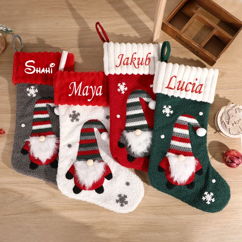 Personalized Customization Christmas Decoration Candy Socks Embroidered Elderly Christmas Socks Christmas Children's Gift Socks