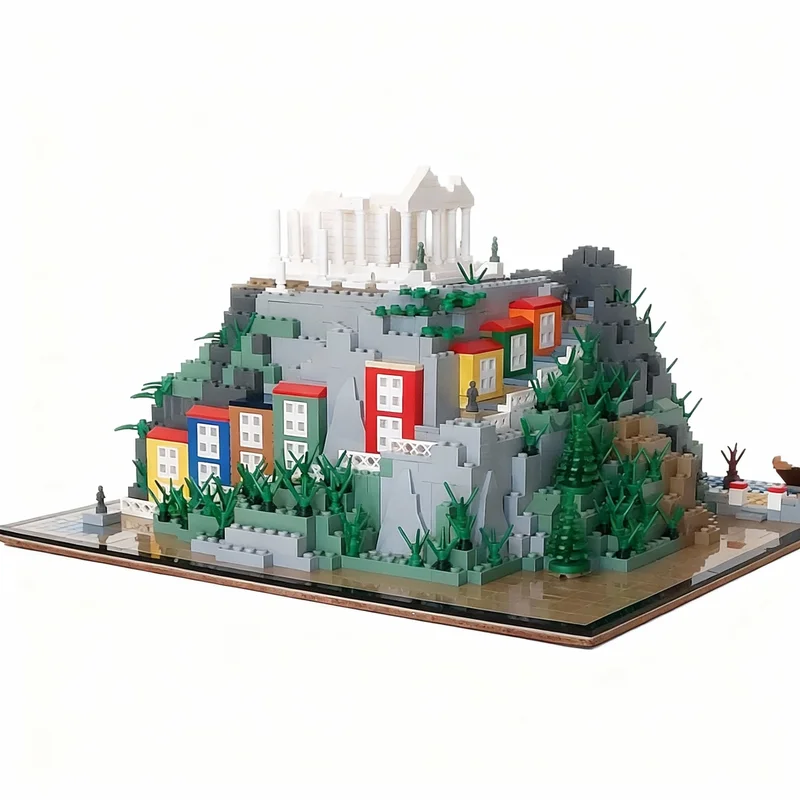 1999 peças MOC Acropolis Parthenon Plaka Modelo de Arquitetura de Atenas Blocos de Construção Brinquedos de Construção Presentes de Natal para Crianças