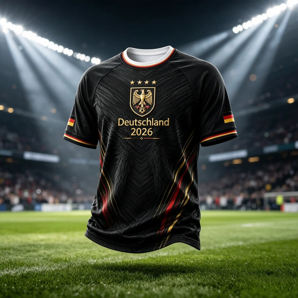 New Germany Football National Emblem Jersey Man Short Sleeve 3D Print  Soccer Casual Sports Tops  Fans Training Family Kids Tees