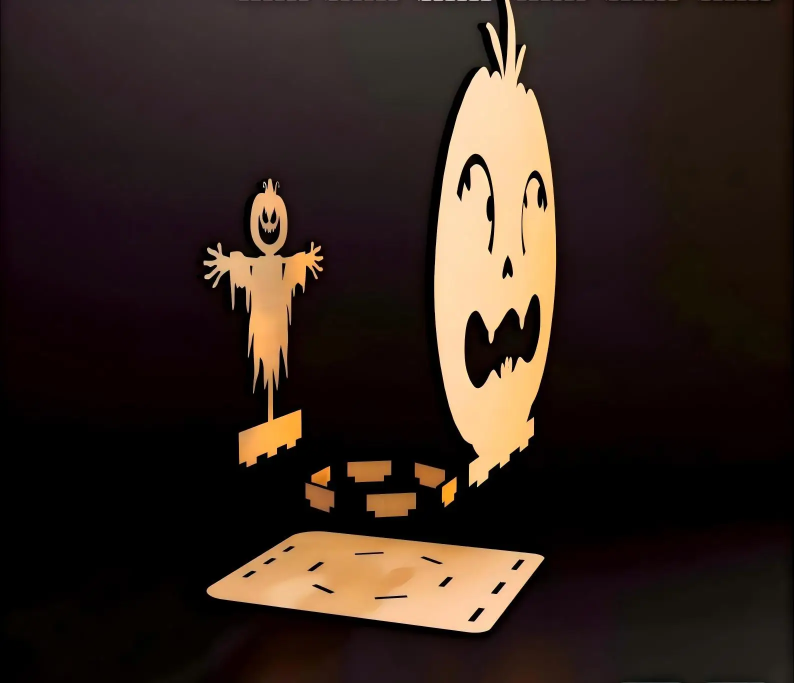 Halloween Shadow Candle Holder Pumpkin Face 2mm DIY Halloween Home Decor Ambiance Ornament