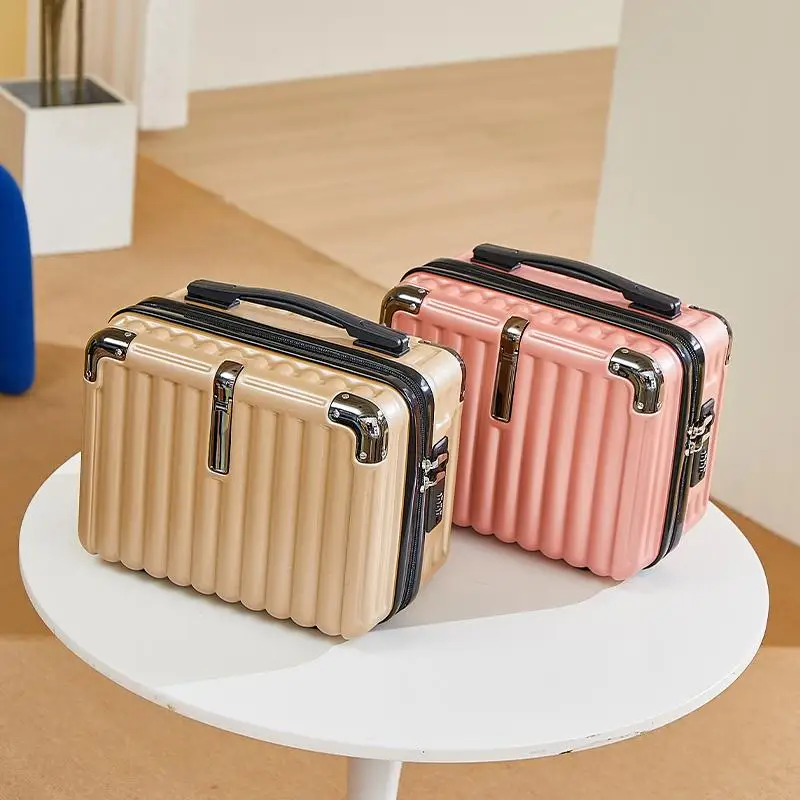 

4-Inch Portable eup Bag Women's Faionable Travel Suitcase Handbag Storage Bag with Password Lo Travel Gear