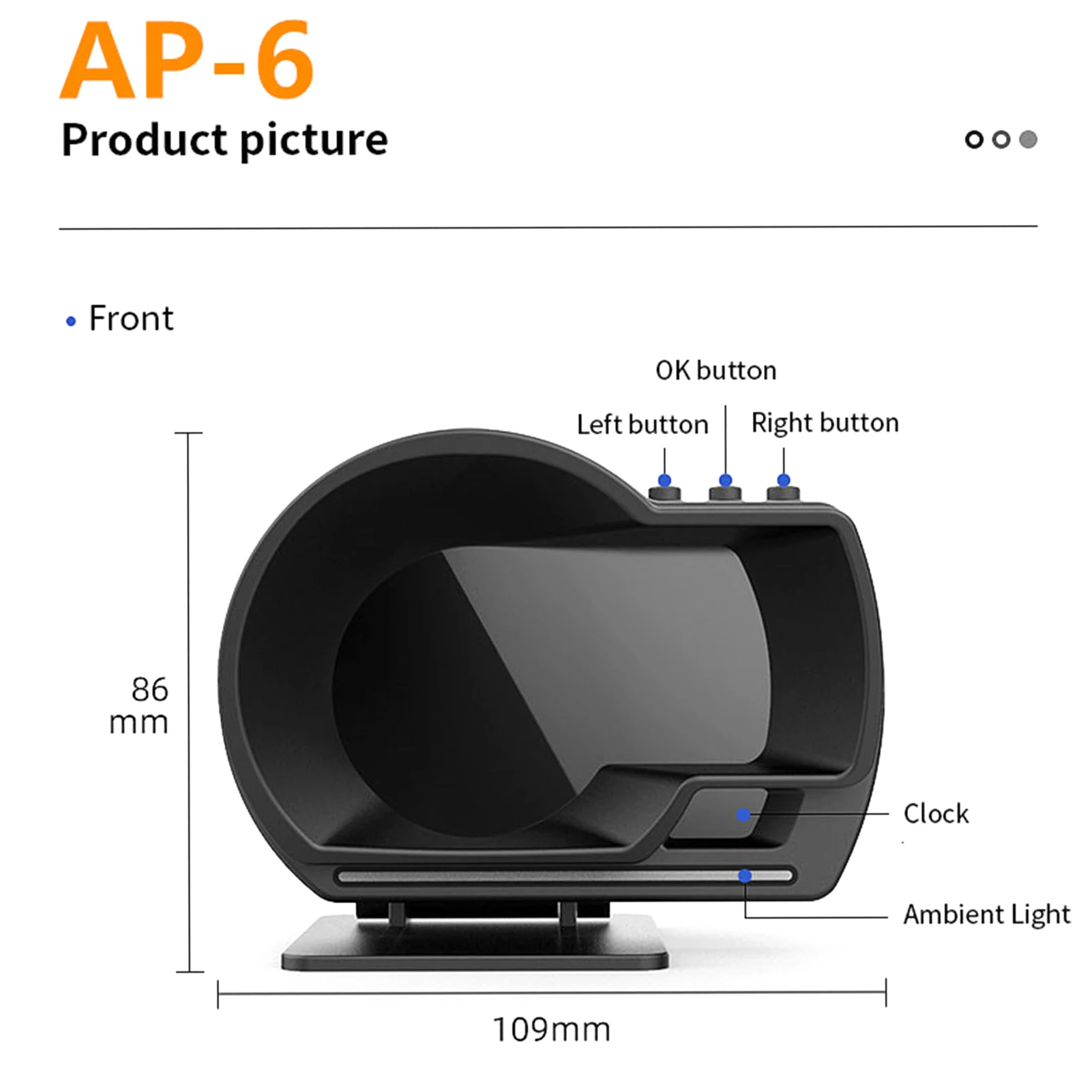 Car Head up Display, OBDⅡ+GPS Smart Gauge High Definition Speedometer Car Diagnostic Tool for All Vehicles