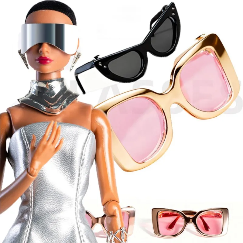 Nowe okulary dla lalek supermodelki w skali 1/6, symulacja okularów, akcesoria do zabawek, modne, ciemne, słodkie, stylowe okulary przeciwsłoneczne, biżuteria dla lalek o wysokości 29-32 cm
