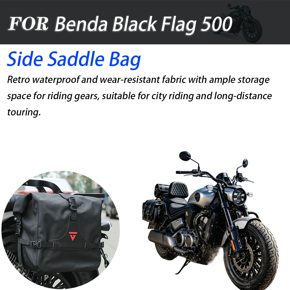Fit Benda Black Flag 500 Motorcycle Side Bag Waterproof Wear-resistant Quick Release Saddlebag Mod Parts