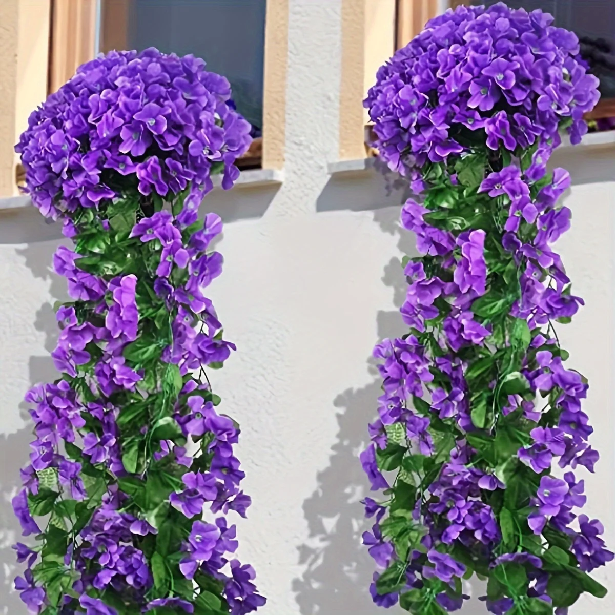 2pcs Artificial Hanging Flowers Decorations Violet Ivy Plant For Outdoor Home Wedding Garden Yard Wisteria Garland Decoration