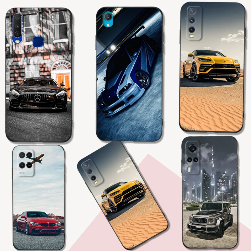 2020 성능 스포츠카용 블랙 TPU 케이스, Vivo Y52 Y70 Y70s Y70T Y71 Y71A Y72 Y73S Y75 Y76 Y75 Y81 5G