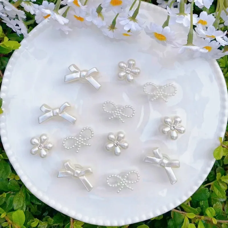 Hot Fashion Shoe Charms for Pearl Bow and Flowers Clogs Shoe Buckle Cute Shoe Accessories Decoration for Girls Gift image 2
