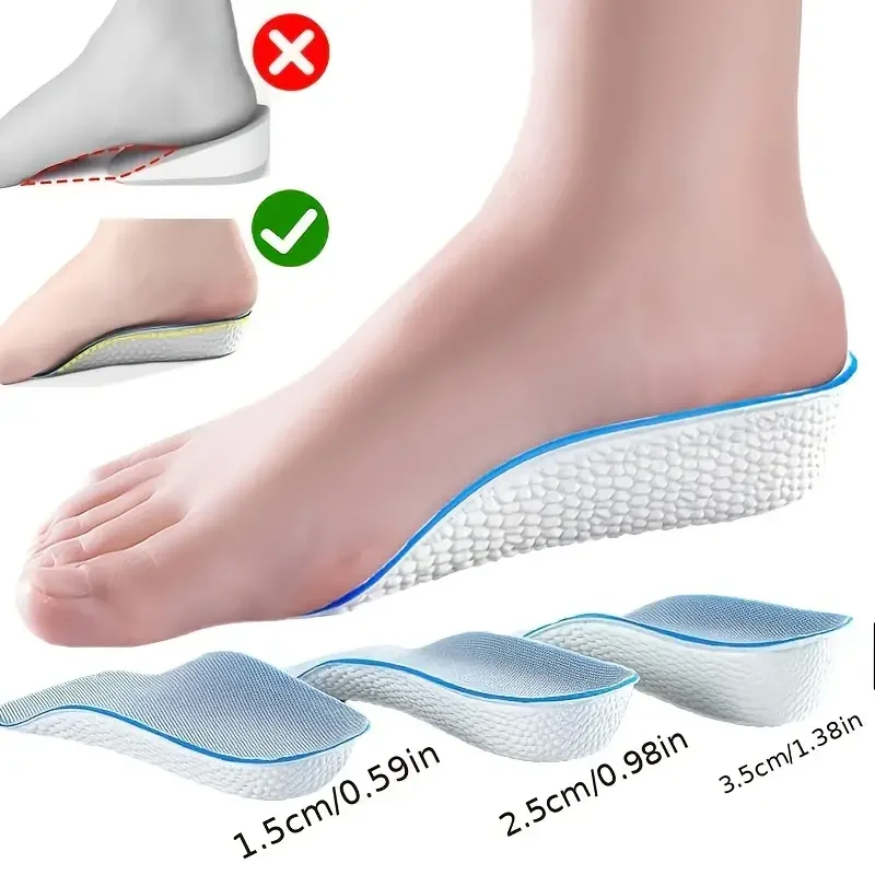 1.5/2.5/3.5 Cm Arch Support Height Increase Insoles Light Weight Soft Elastic Lift Soft Elastic Lifting For Men Women Shoes Pads