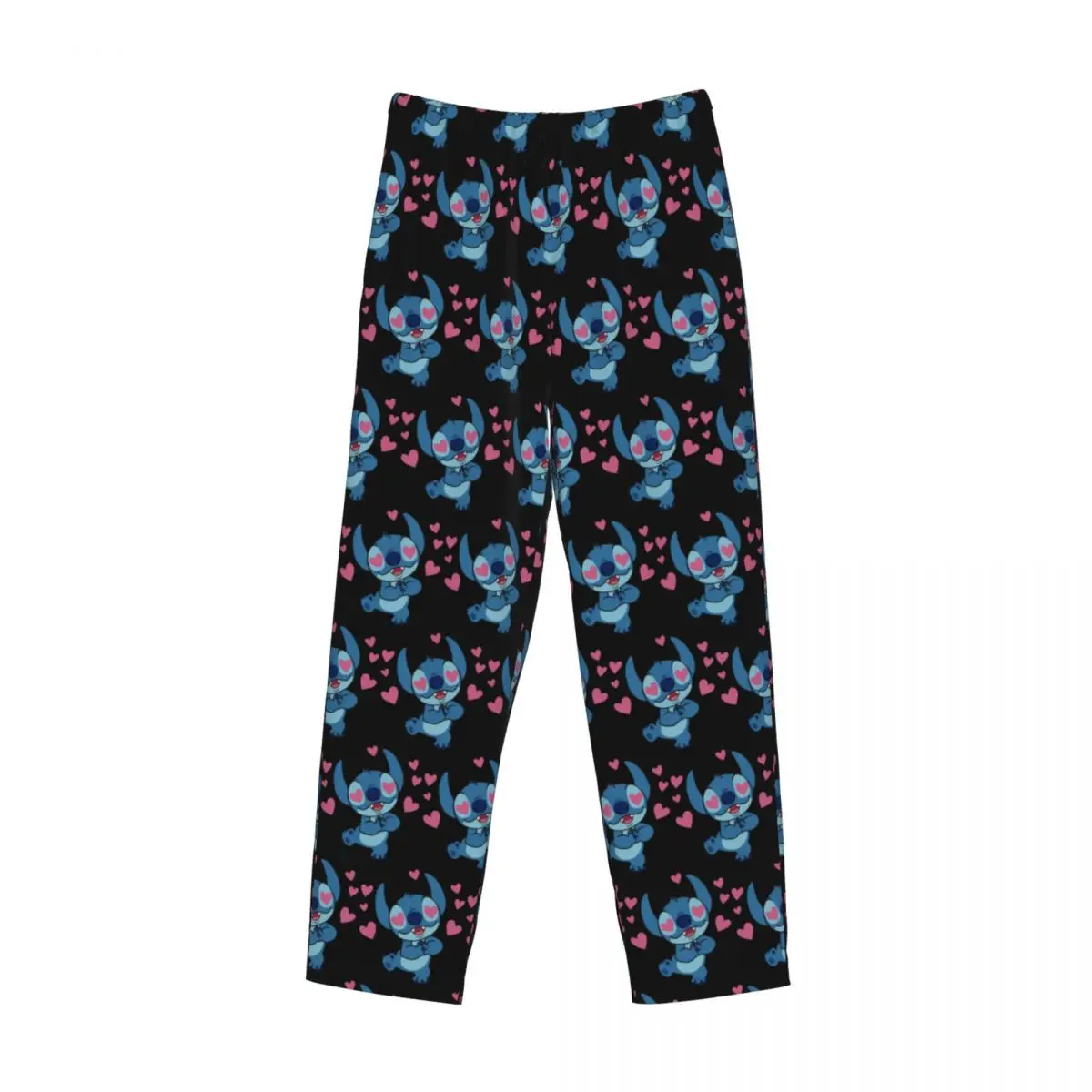 Custom Printed Cartoon Anime Manga Stitch Lilo Pajama Pants for Men Sleep Sleepwear Bottoms with Pockets