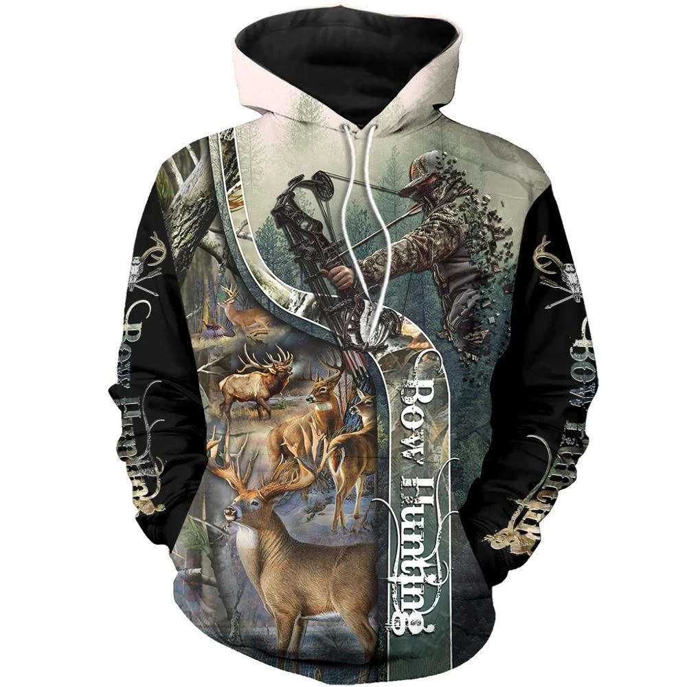 Men\'s Hoodies Hunting Graphic Camo 3D Printed sweatshirts clothing Harajuku Fashion Hooded Autumn Long Sleeve Hoodie for Men