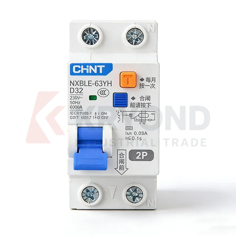 CHINT NXBLE 63YH D Type RCCB 1P N 2P 3P N 4P 6A 63A for Home Electrical Distribution Leakage Protection and Overload Safety