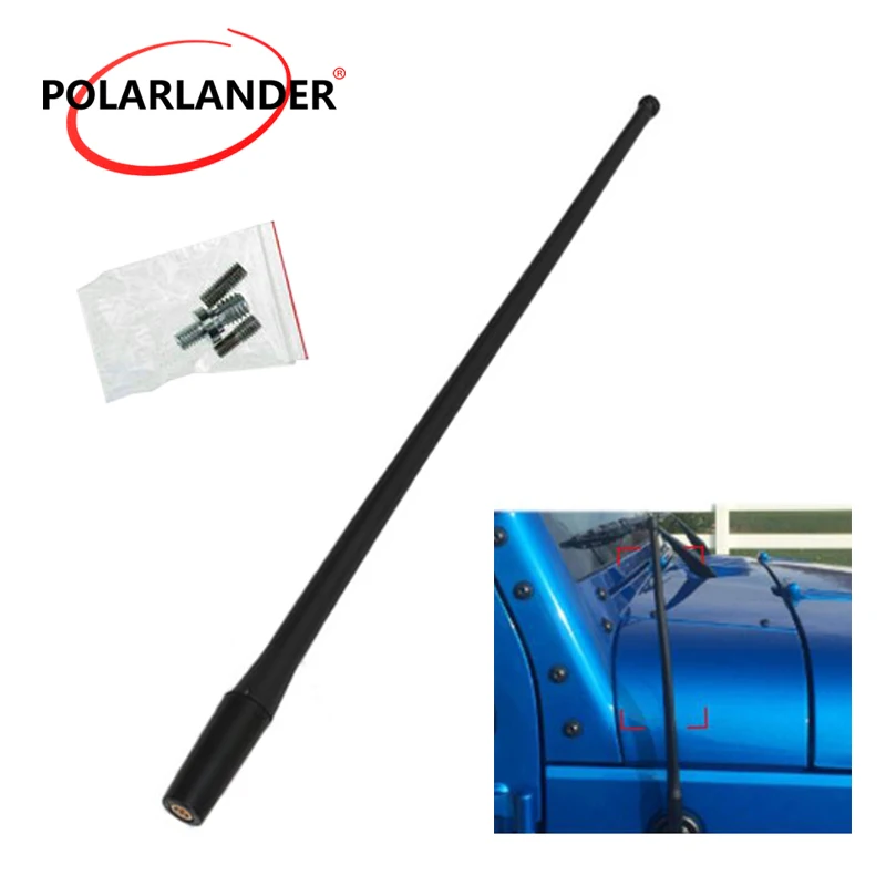 Flexible Rubber Black Auto Fender Radio Signal Bosster Amplifier 13 Inch Antenna Accesseries Parts For Jeep Wrangler 07-16