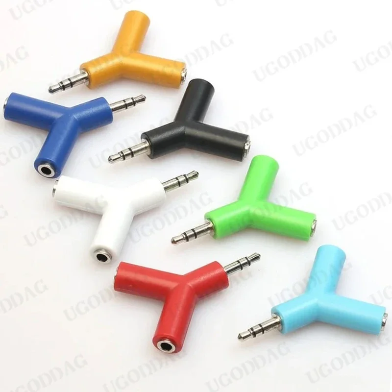 3.5mm Jack Mini Y Shape Male to 2 Female M/F Two-way Headphones Splitter Double Jack Audio Headset Connector Adapter