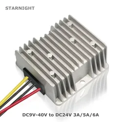 DC 9V-40V to DC 24V 3A 5A 6A Voltage Stabilizer Converter Transformer Regulator Buck Boost Module Power Supply for Car LED Solar