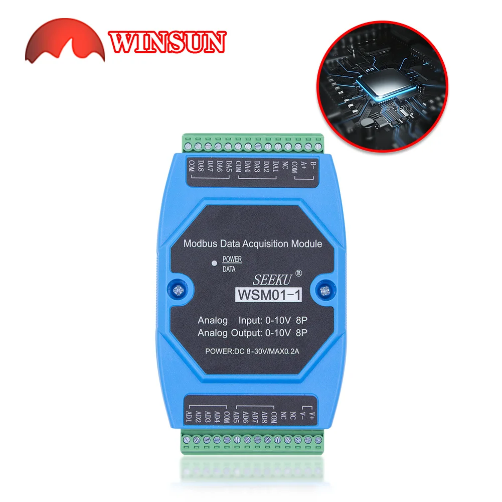 8/16 channel analog acquisition module WSM01-1 -2 -3 0-10V AD/DA 485 current voltage Modbus rtu